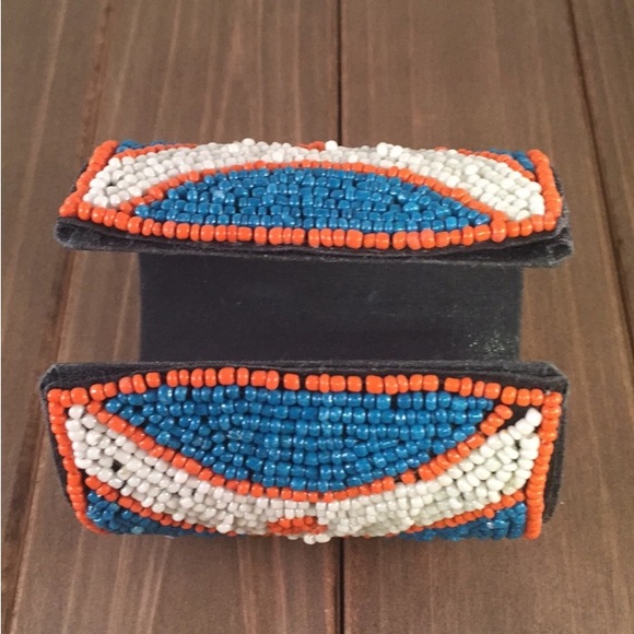 🌵 Southwestern Beaded Adjustable Cuff Bracelet EUC - Picture 3 of 8